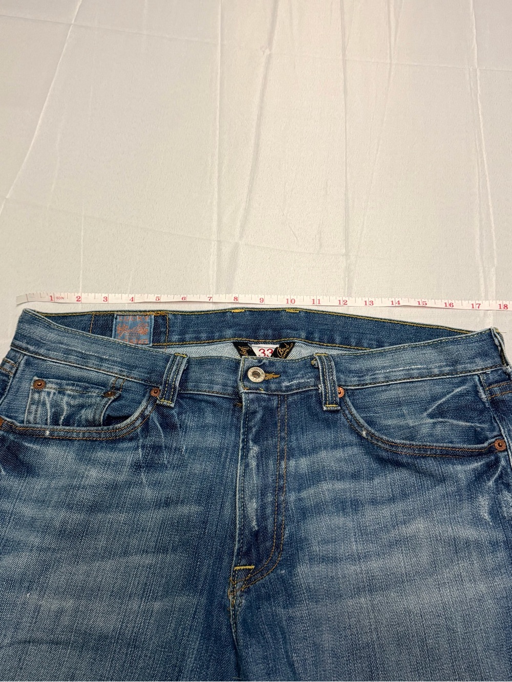 Lucky Brand Vintage Straight Jeans Men’s 33 Medium Wash Stretch Denim Blue - Picture 12 of 12